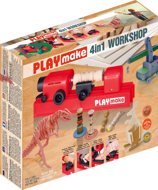 PlayMake 4in1 - kindersichere Holzwerkstatt