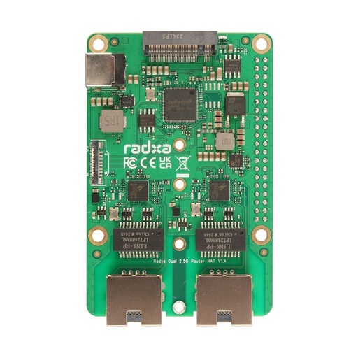 [244107] RADXA Dual 2.5GBit Router Hat, M.2, Raspberry 5, Radxa